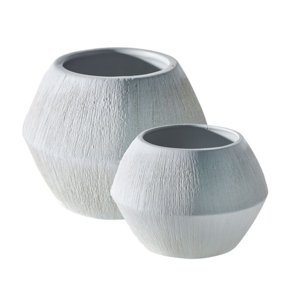 Modern White Textured Vase - Picture 5 of 5